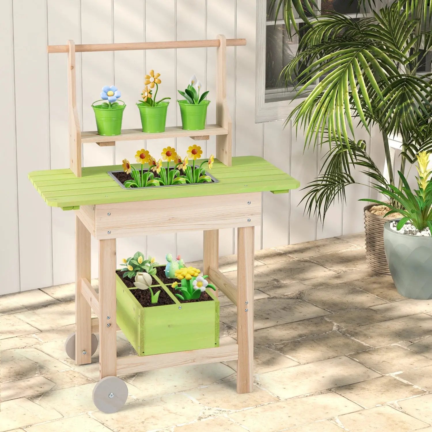 Kids Mud Kitchen with Removable Pots and Planting Trough by DirectDeals