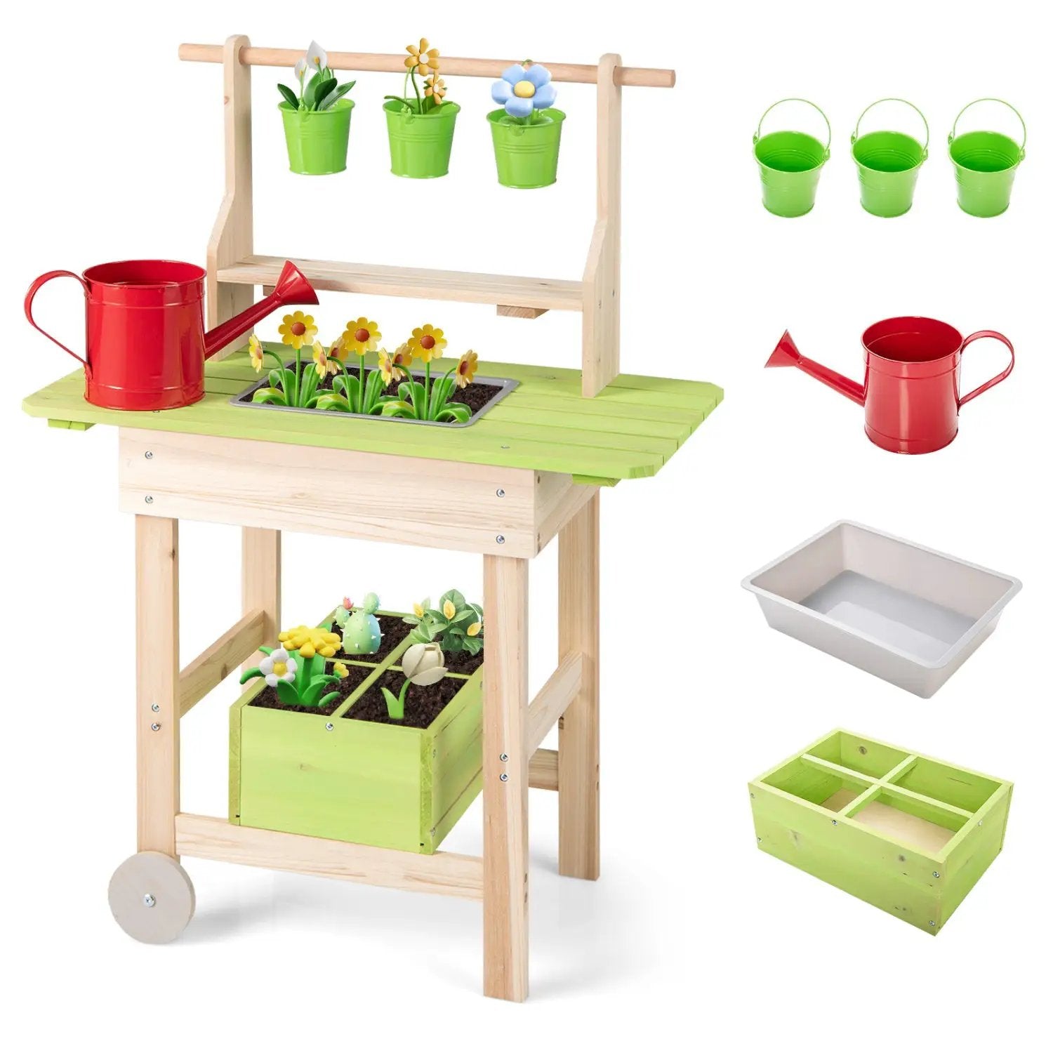 Kids Mud Kitchen with Removable Pots and Planting Trough by DirectDeals