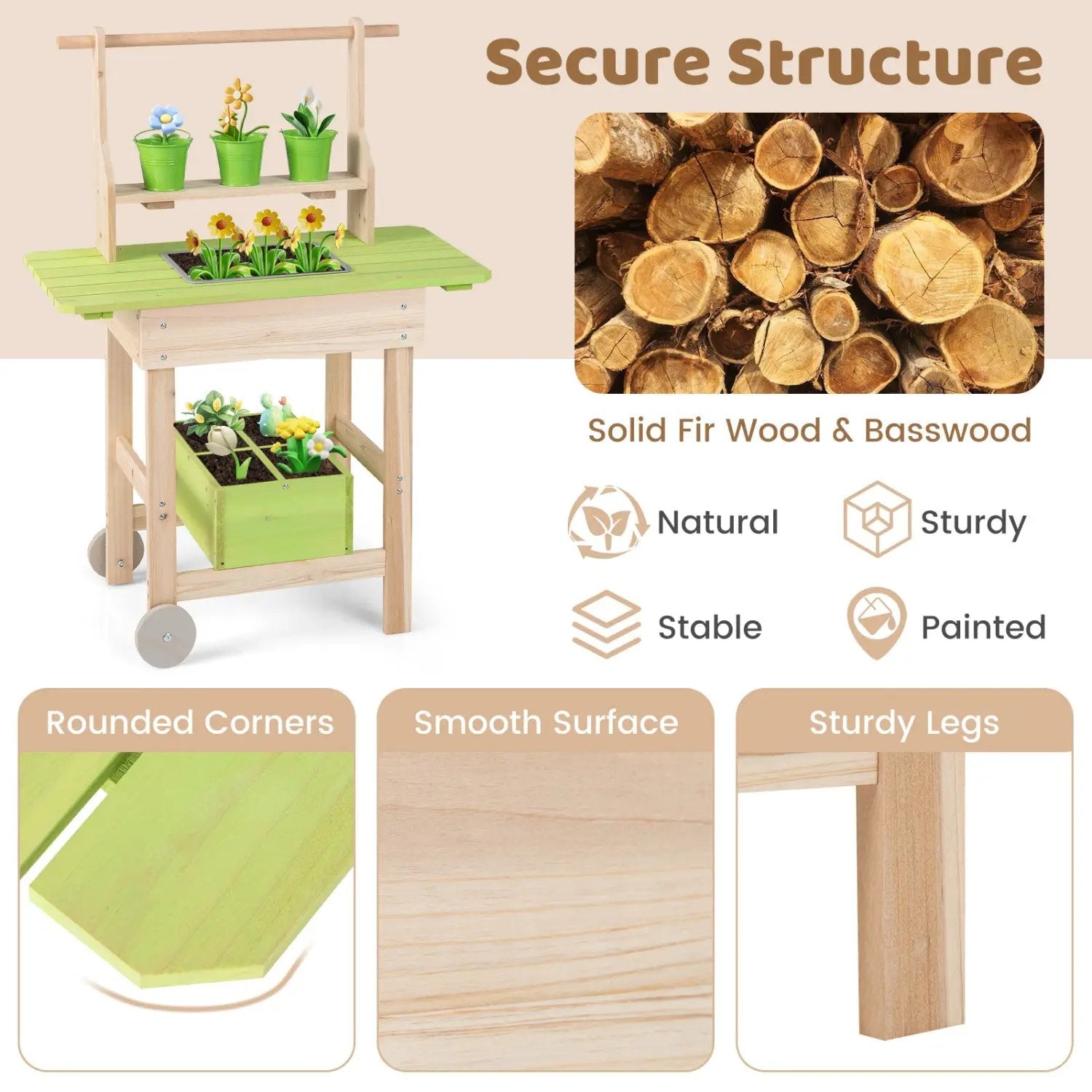 Kids Mud Kitchen with Removable Pots and Planting Trough by DirectDeals