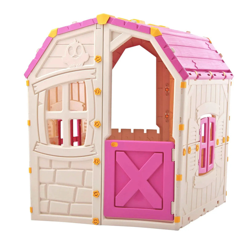 Kids Outdoor Playhouse with Openable Windows and Door for Indoor Room by DirectDeals