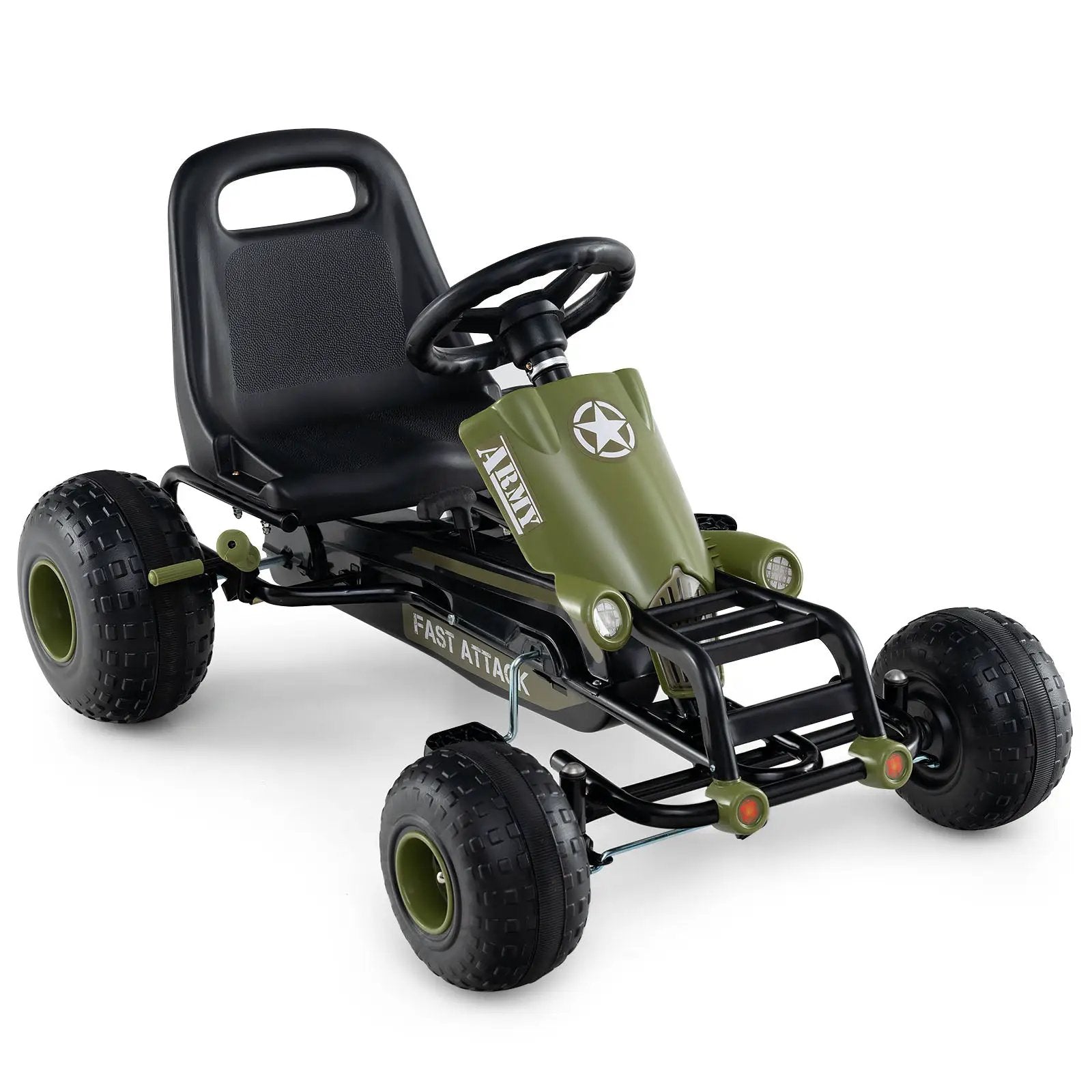 Kids Pedal Go Kart with Steering Wheel and Gear Shifter and Handbrake by DirectDeals