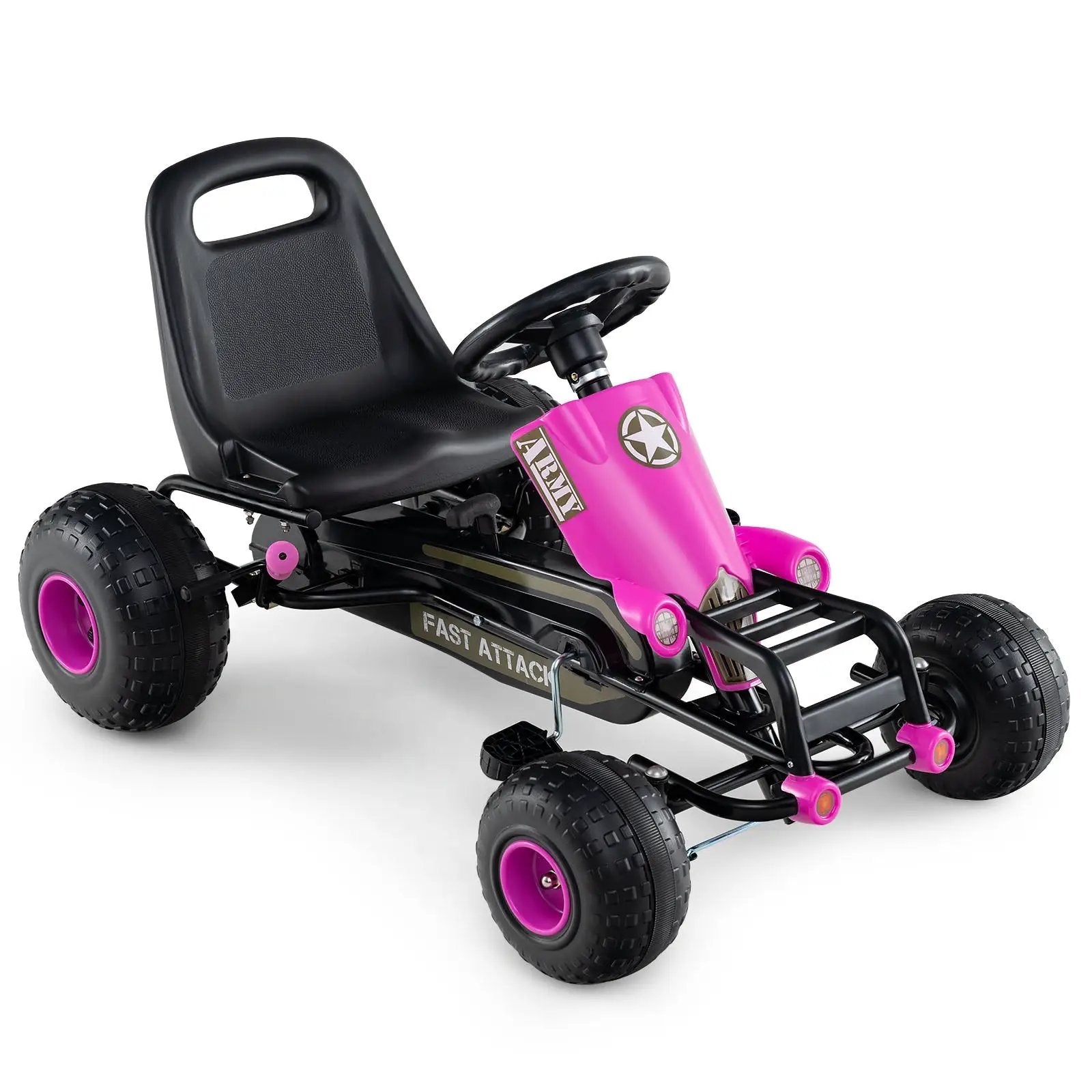 Kids Pedal Go Kart with Steering Wheel and Gear Shifter and Handbrake by DirectDeals