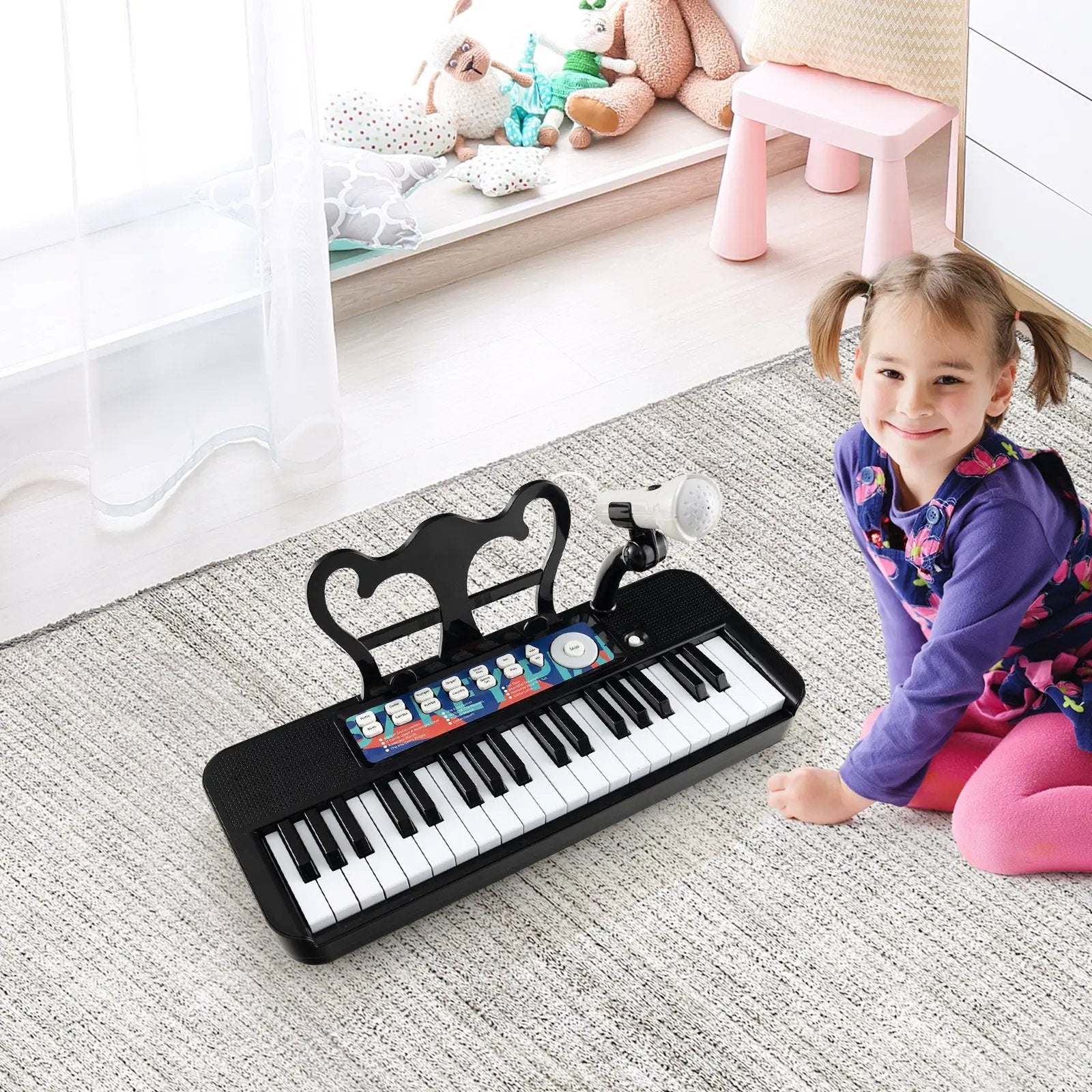 Kids Piano Keyboard 37-Key Kids Toy Keyboard Piano with Microphone for 3+ Kids by DirectDeals