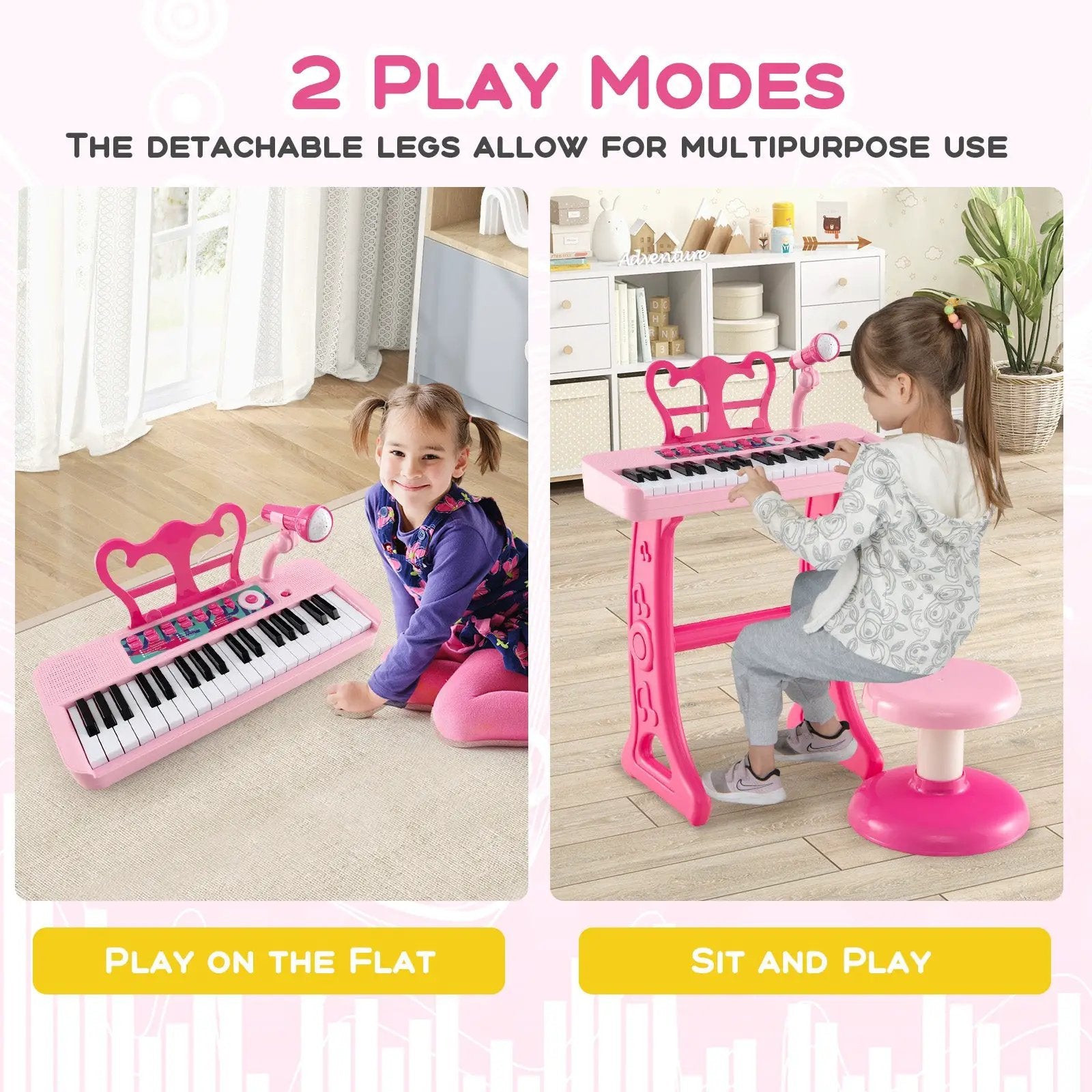Kids Piano Keyboard 37-Key Kids Toy Keyboard Piano with Microphone for 3+ Kids by DirectDeals