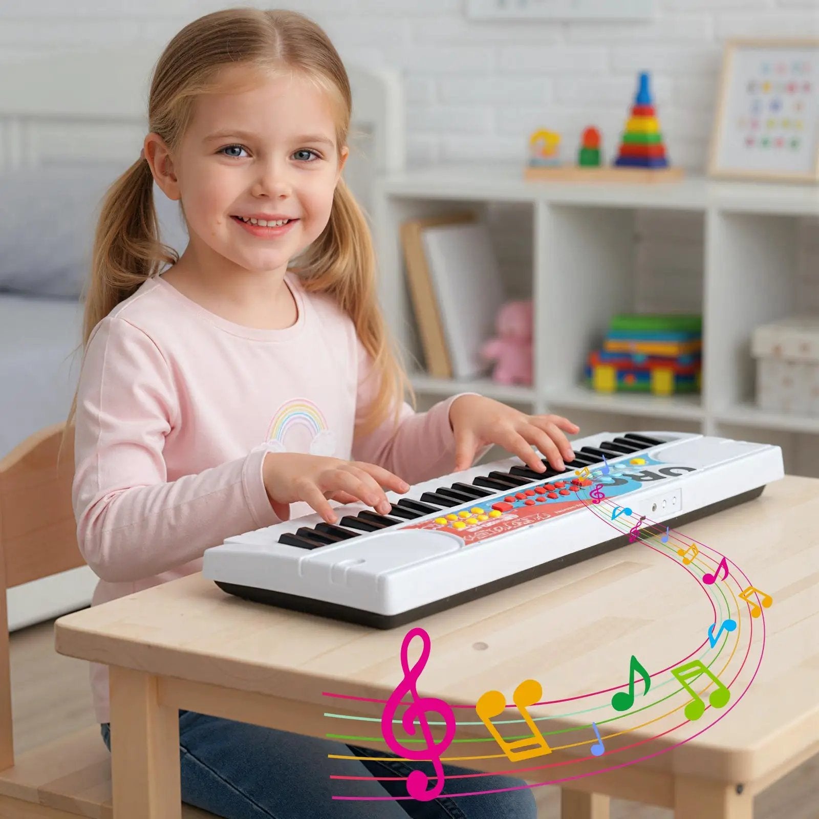 Kids Piano Keyboard 49 Keys Portable Electric Keyboard Piano with 8 Rhythms 8 Tones by DirectDeals