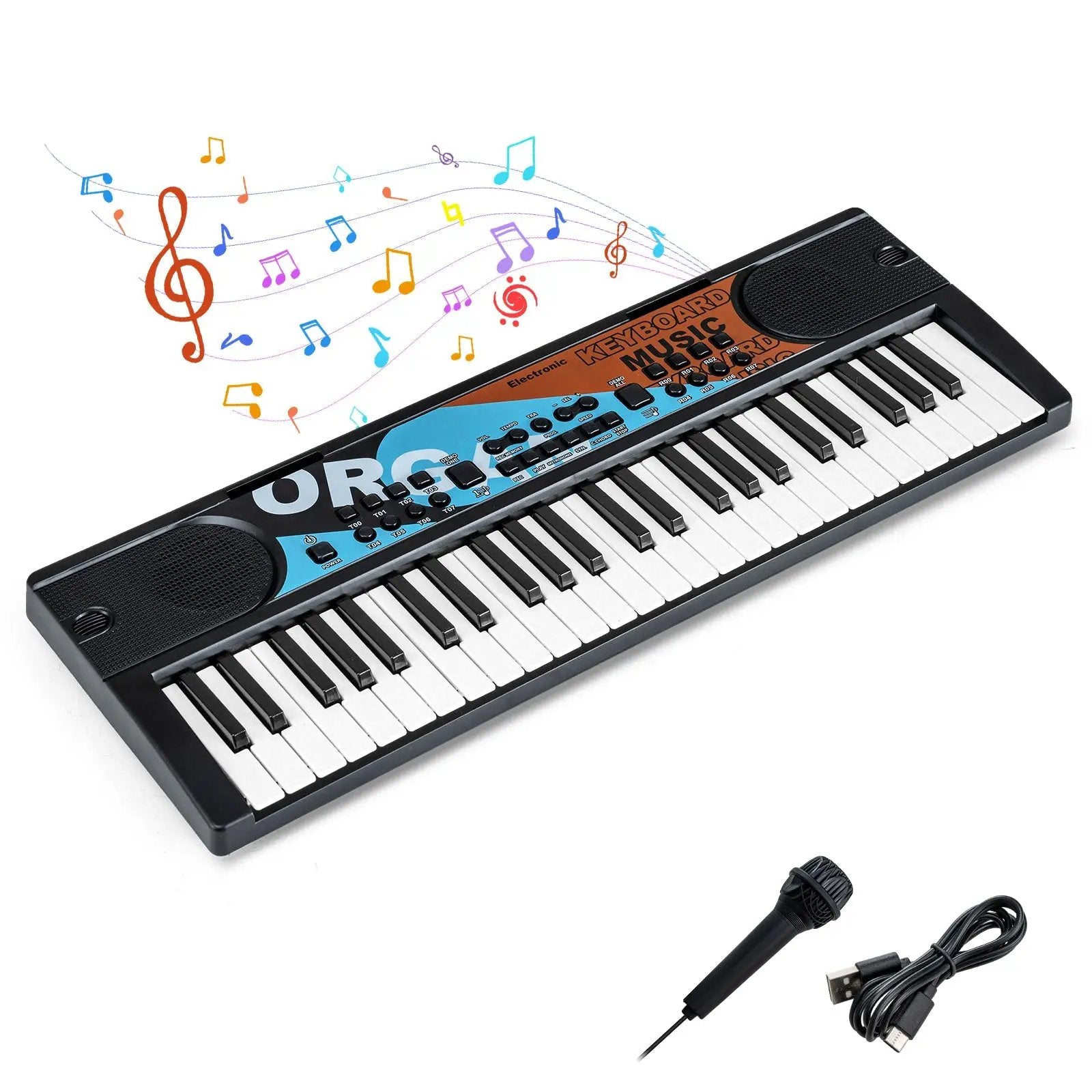 Kids Piano Keyboard 49 Keys Portable Electric Keyboard Piano with 8 Rhythms 8 Tones by DirectDeals