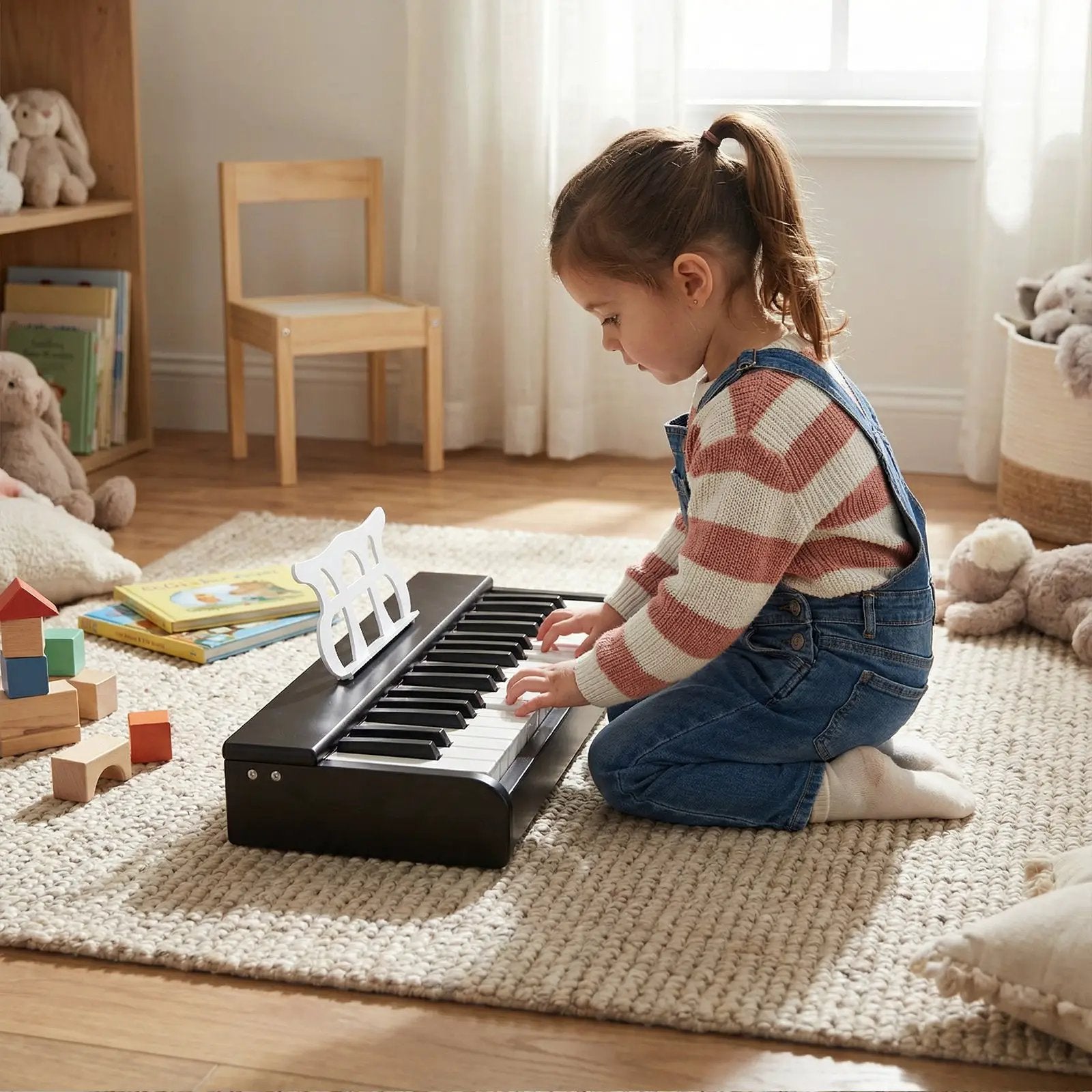 Kids Piano Keyboard 30 Keys Digital Piano with Music Stand for 3+ Years Old Beginners by DirectDeals