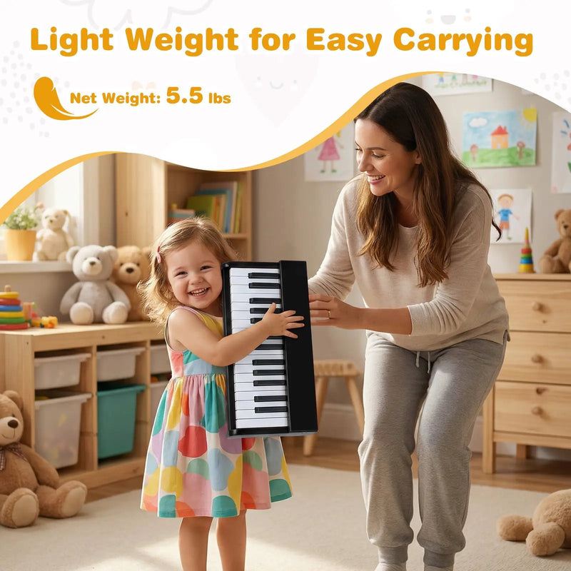 Kids Piano Keyboard 30 Keys Digital Piano with Music Stand for 3+ Years Old Beginners by DirectDeals