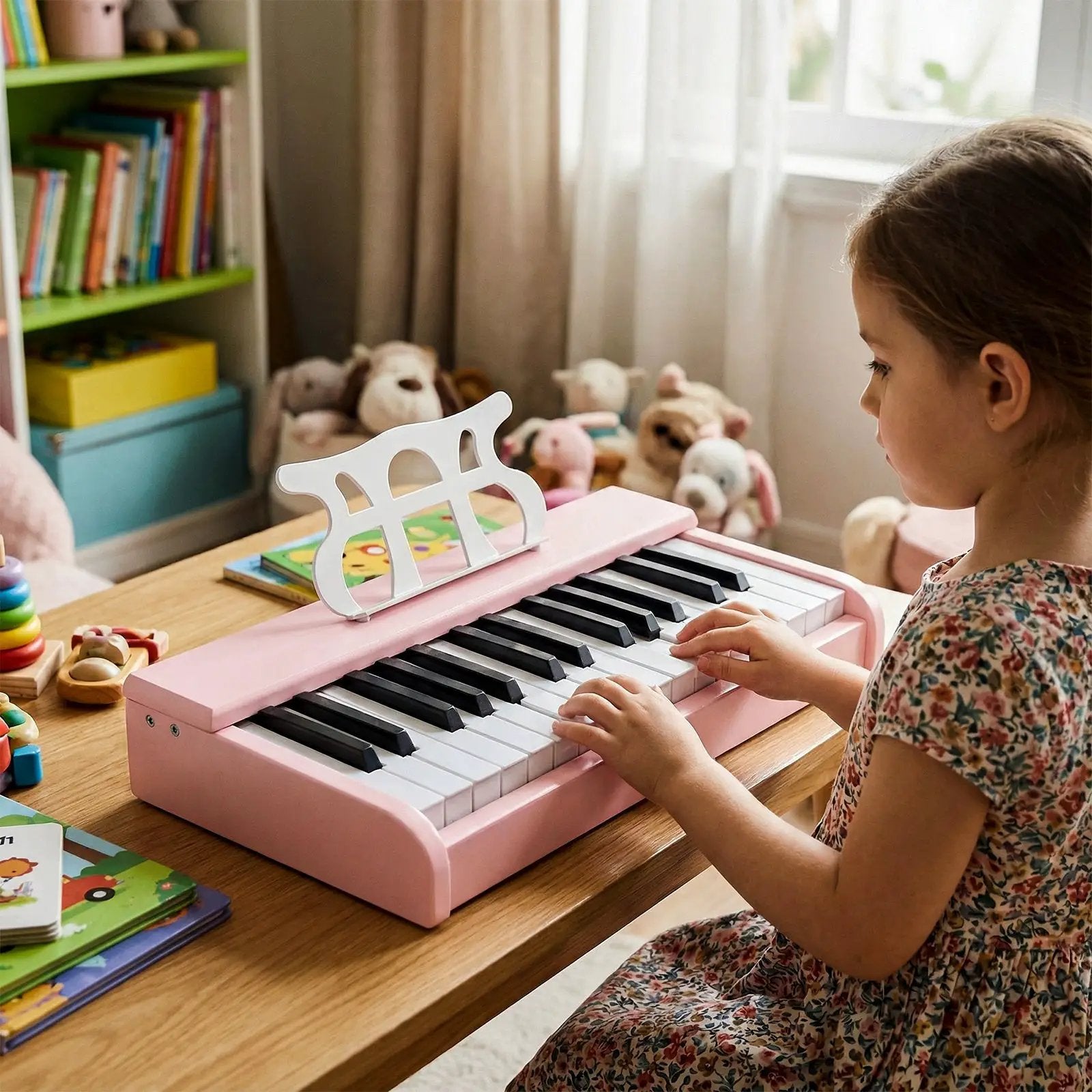 Kids Piano Keyboard 30 Keys Digital Piano with Music Stand for 3+ Years Old Beginners by DirectDeals