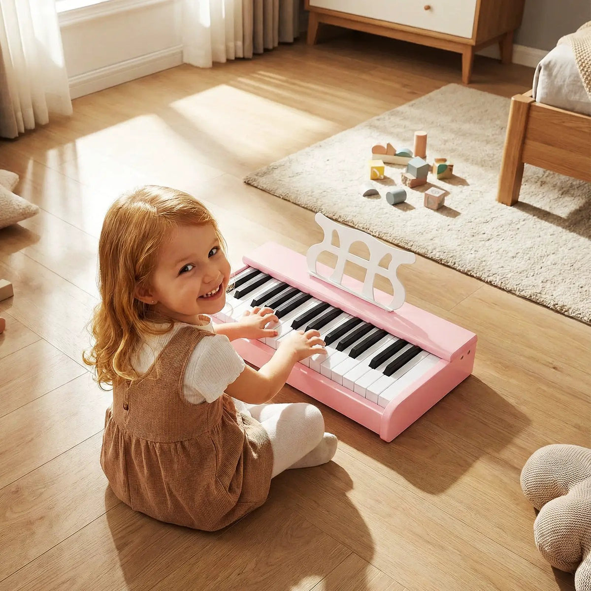 Kids Piano Keyboard 30 Keys Digital Piano with Music Stand for 3+ Years Old Beginners by DirectDeals
