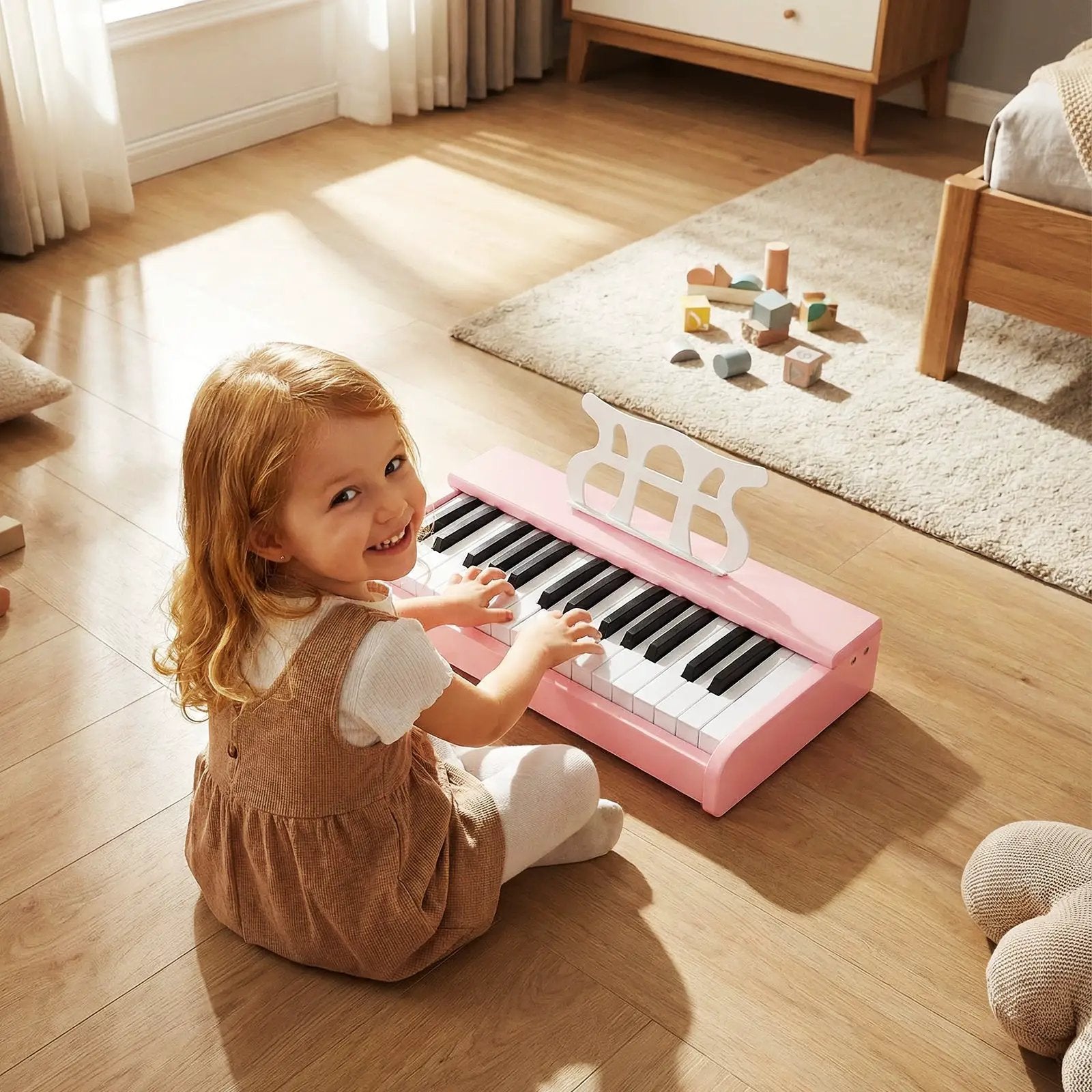 Kids Piano Keyboard 30 Keys Digital Piano with Music Stand for 3+ Years Old Beginners by DirectDeals