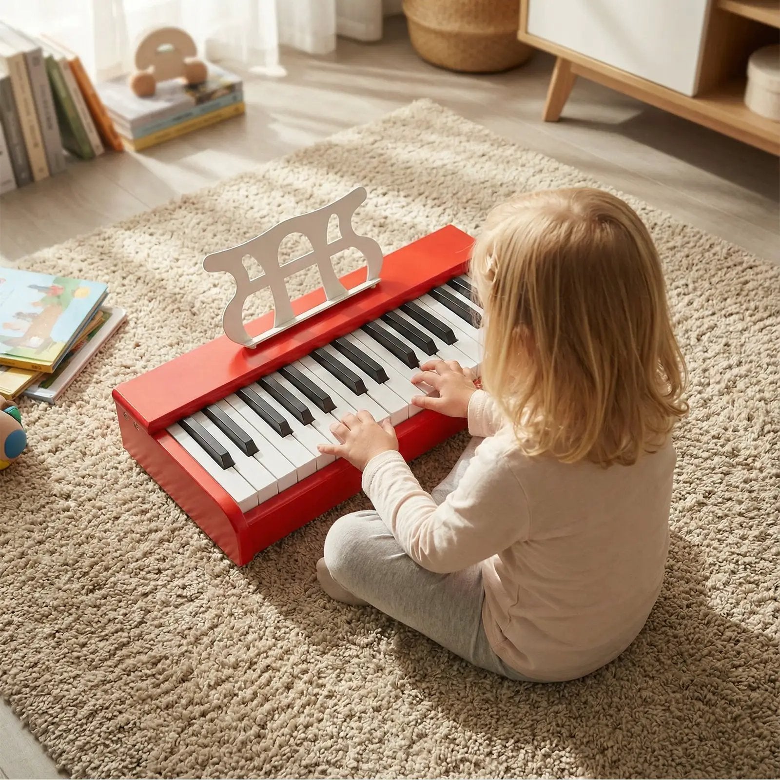 Kids Piano Keyboard 30 Keys Digital Piano with Music Stand for 3+ Years Old Beginners by DirectDeals