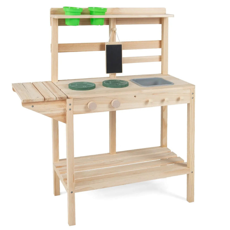 Kids Play Kitchen Set Wooden Kitchen Playset with Stoves for Boys Girls 3+ by DirectDeals