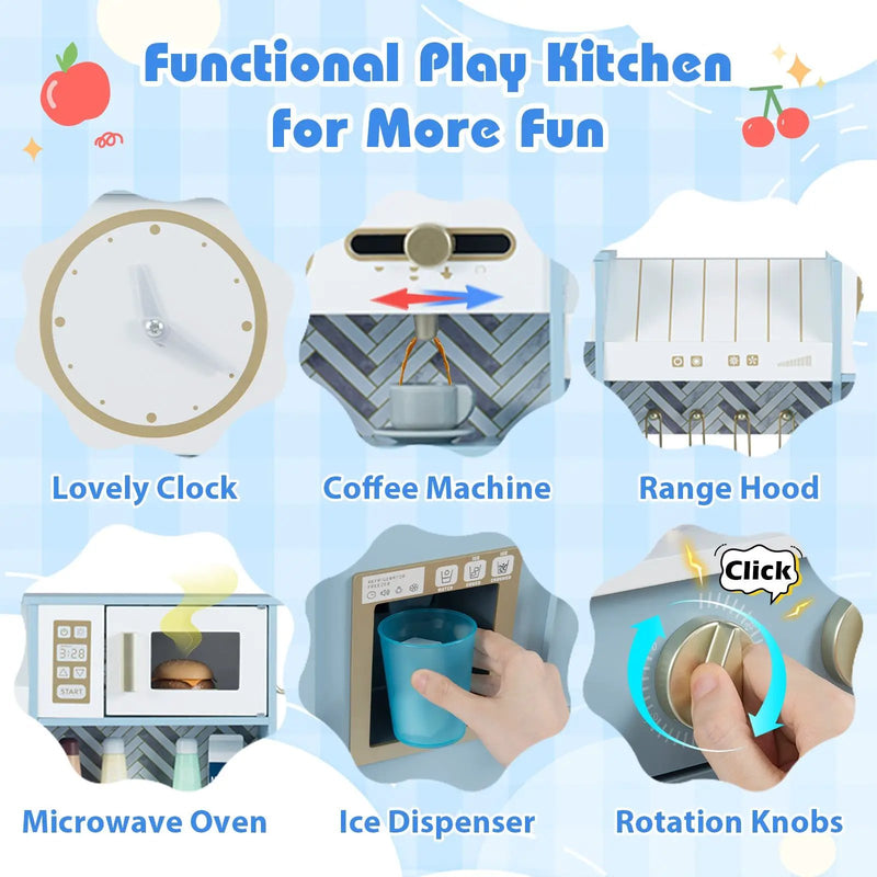 Kids Play Kitchen with Stoves and Faucet for Girls Boys Aged 3-6 by DirectDeals