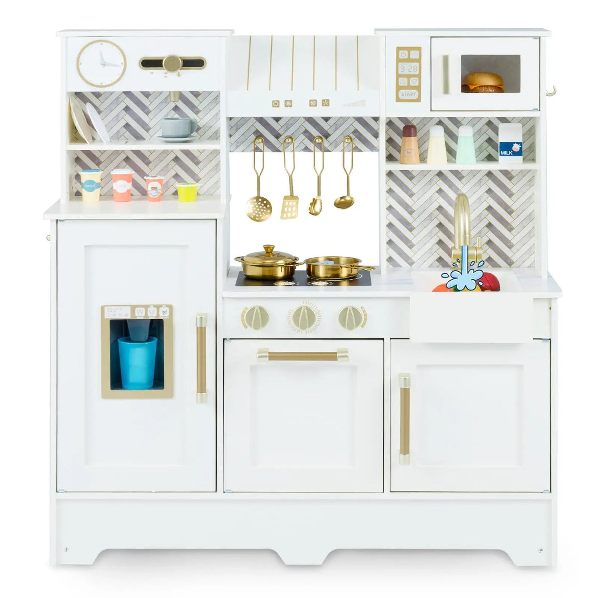Kids Play Kitchen with Stoves and Faucet for Girls Boys Aged 3-6 by DirectDeals