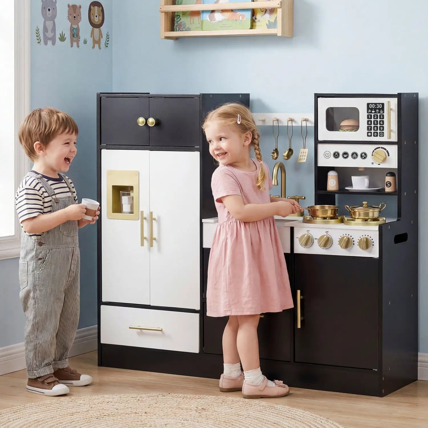 Kids Play Kitchen with Realistic Lights Sounds by DirectDeals