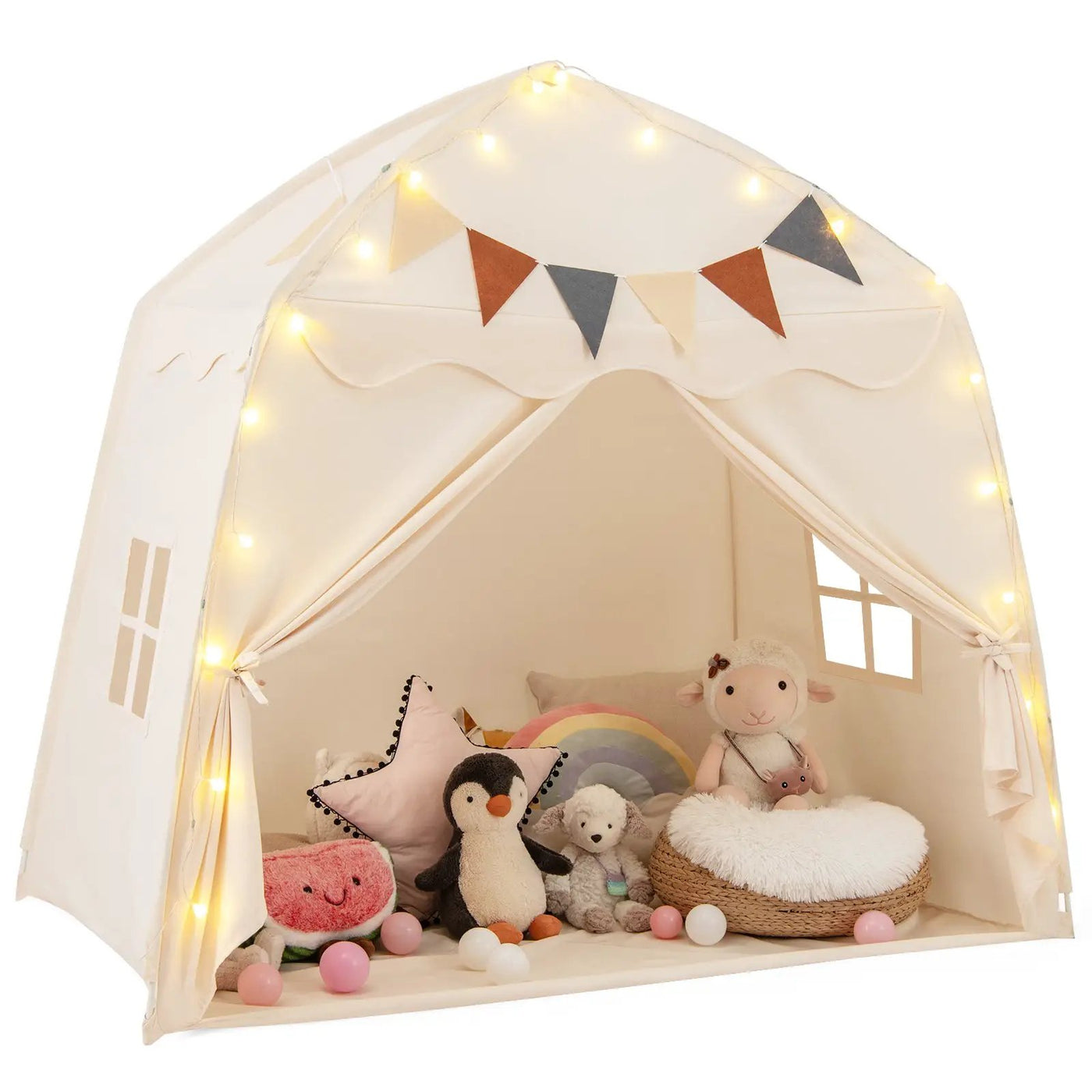 Kids Play Tent Bed Tent with String Lights Extra Large Playhouse Tent by DirectDeals