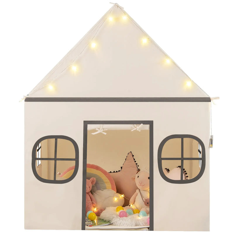 Kids Play Tent Large Playhouse with Door Curtain and Windows Star Lights by DirectDeals