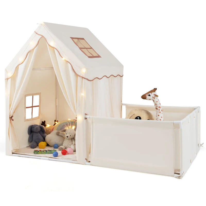 Kids Play Tent with Playpen 2-in-1 Toddler Playhouse with Yard by DirectDeals