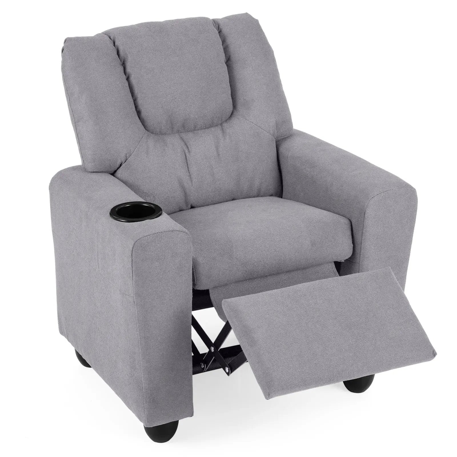 Kids Recliner Chair Push Back Toddler Reclining Armchair with Cup Holder by DirectDeals