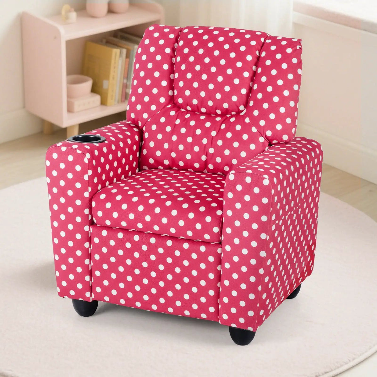 Kids Recliner Chair Push Back Toddler Reclining Armchair with Cup Holder by DirectDeals