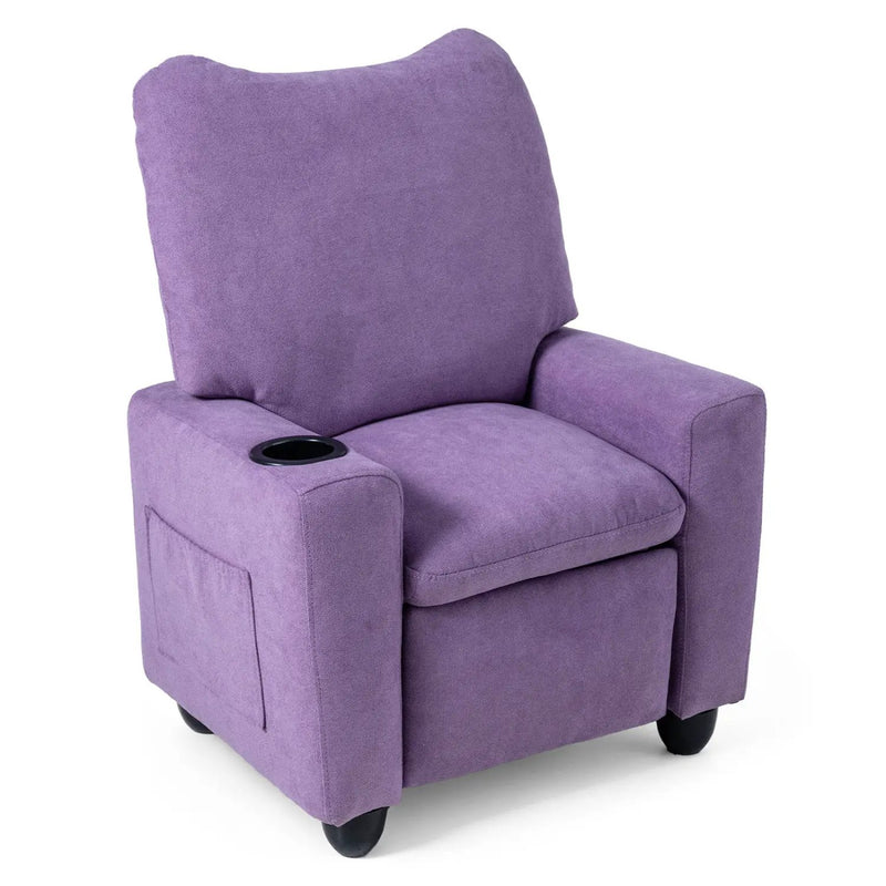 Kids Recliner Sofa with Adjustable Footrest and Cup Holder by DirectDeals