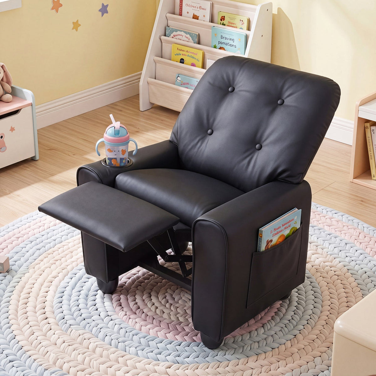 Kids Recliner Chair with Cup Holder & Adjustable Backrest, photo 5 of 10