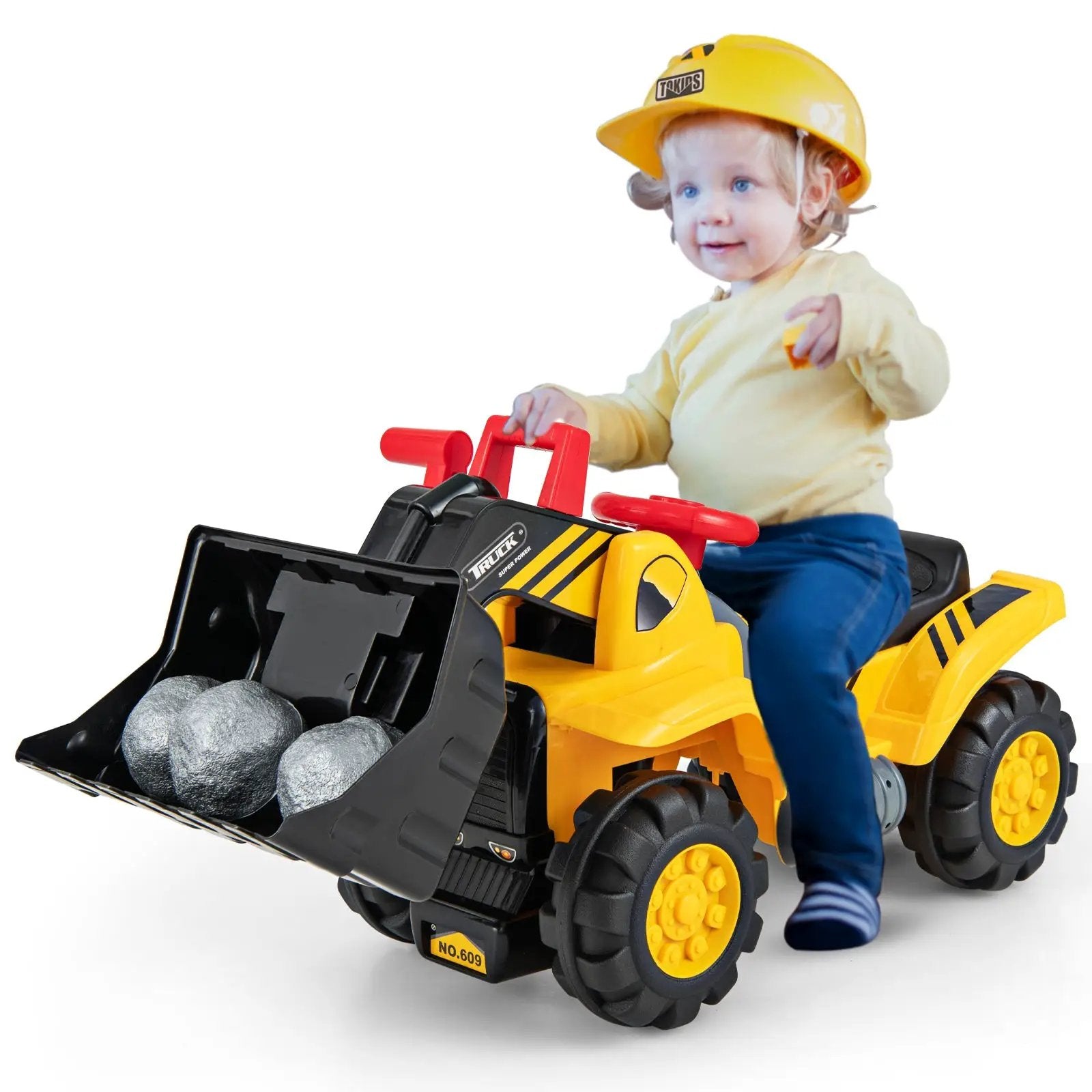 Kids Ride On Bulldozer Toy Play Truck with Adjustable Bucket Aged 3+ Years Old by DirectDeals