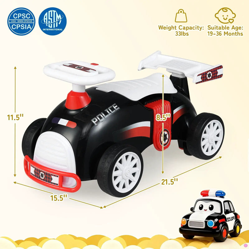 Kids Ride On Car Sliding Toy with Music and Under-Seat Storage by DirectDeals