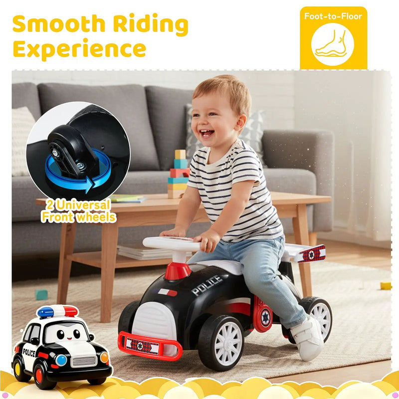 Kids Ride On Car Sliding Toy with Music and Under-Seat Storage by DirectDeals
