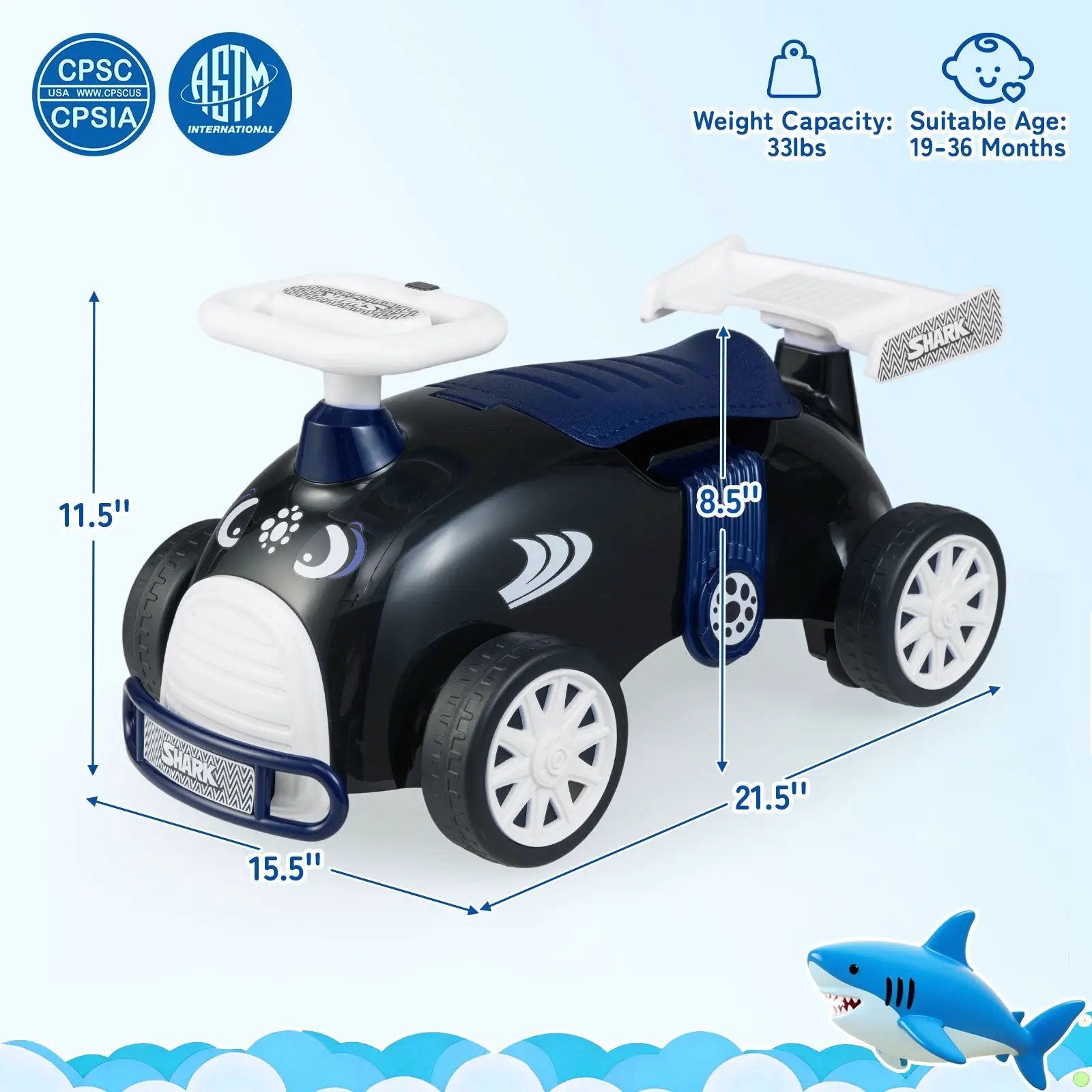 Kids Ride On Car Sliding Toy with Music and Under-Seat Storage by DirectDeals
