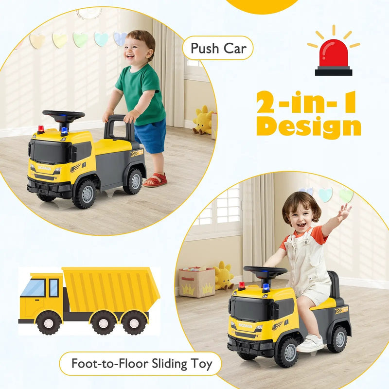 Kids Ride On Push Car Licensed SCANIA Truck Toy with Steering Wheel and Music by DirectDeals