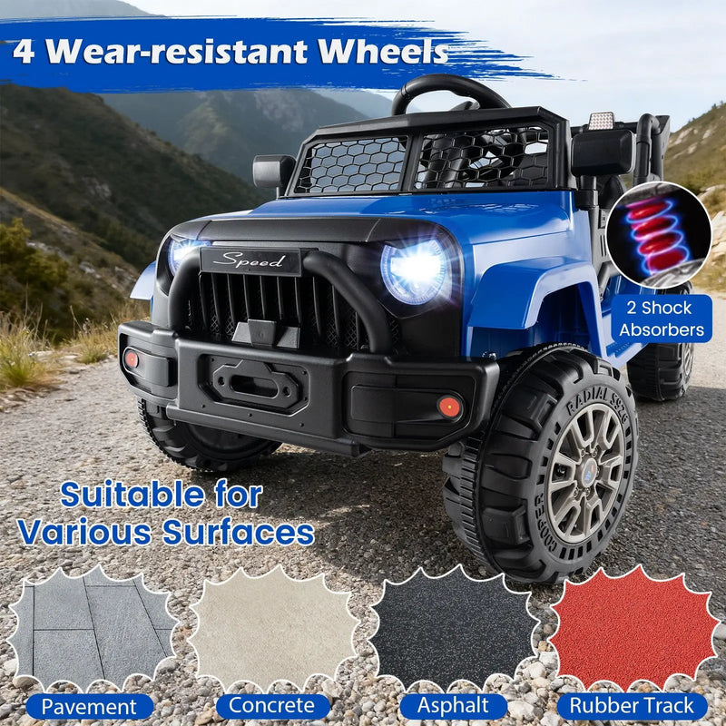 Kids Ride On UTV Car with Detachable Trailer 12V Battery Powered Ride On Truck by DirectDeals