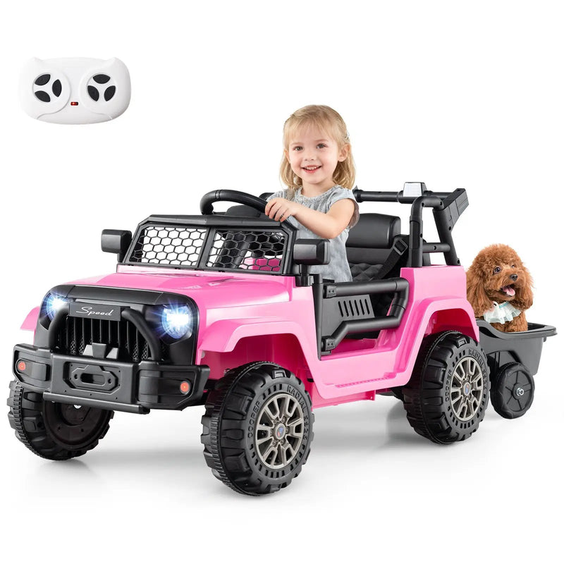Kids Ride On UTV Car with Detachable Trailer 12V Battery Powered Ride On Truck by DirectDeals