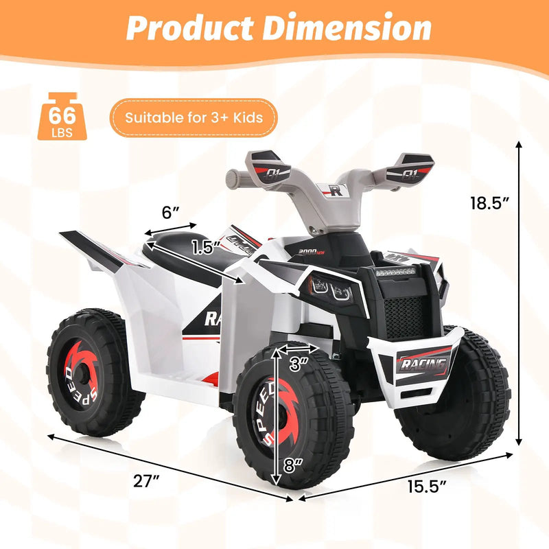 Kids Ride on ATV 4 Wheeler Quad Toy Car with Direction Control by DirectDeals