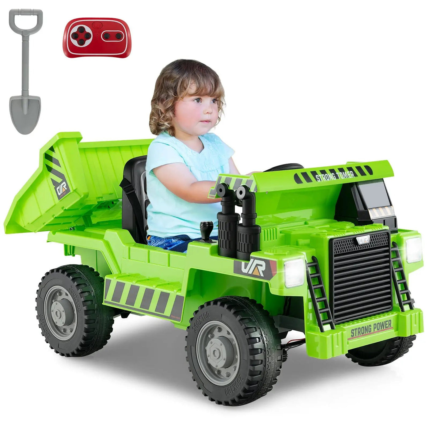 Kids Ride on Dump Truck 12V Ride on Car with Electric Dump Bed by DirectDeals