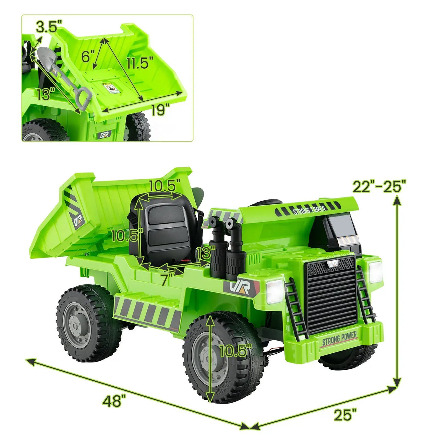 Kids Ride on Dump Truck 12V Ride on Car with Electric Dump Bed by DirectDeals