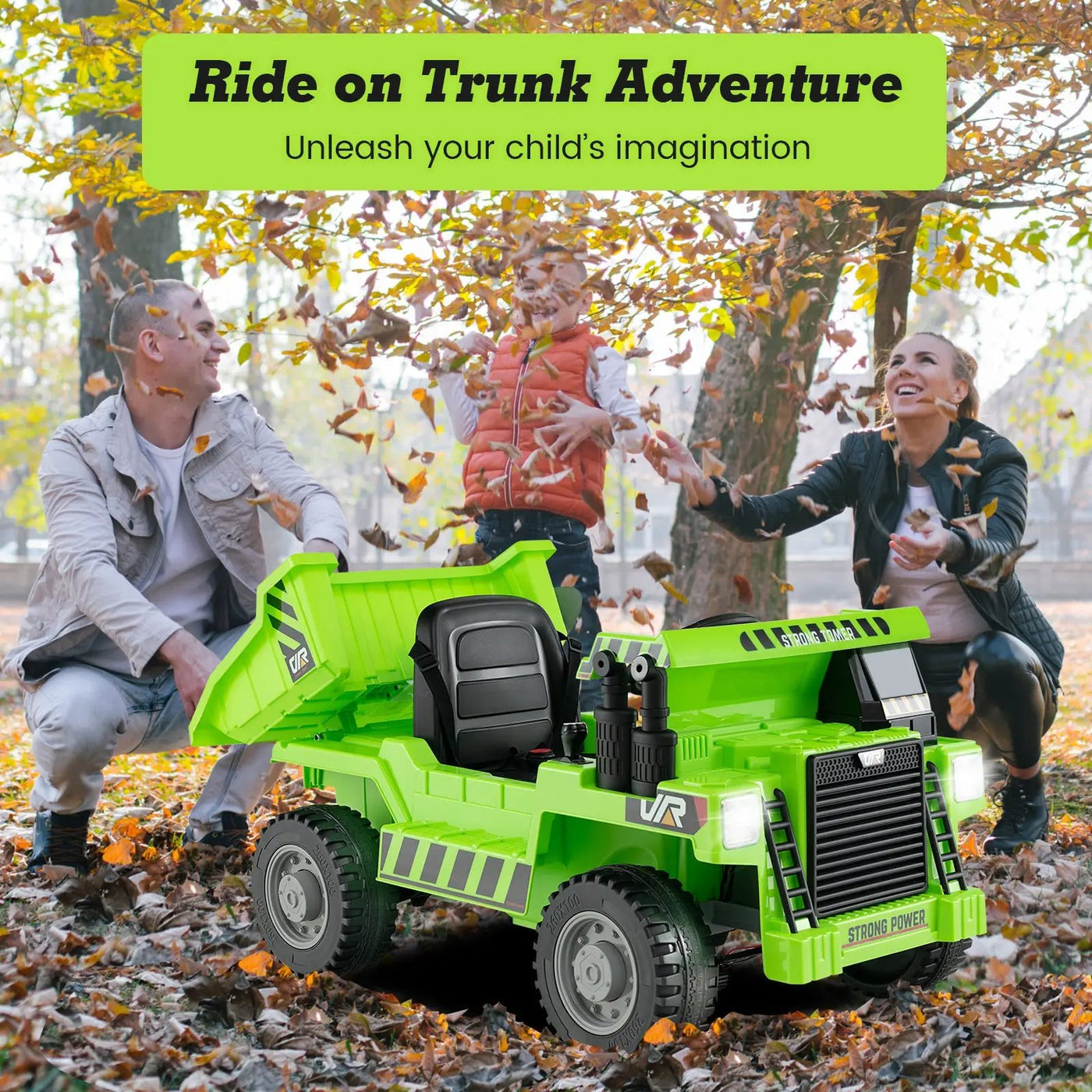 Kids Ride on Dump Truck 12V Ride on Car with Electric Dump Bed by DirectDeals