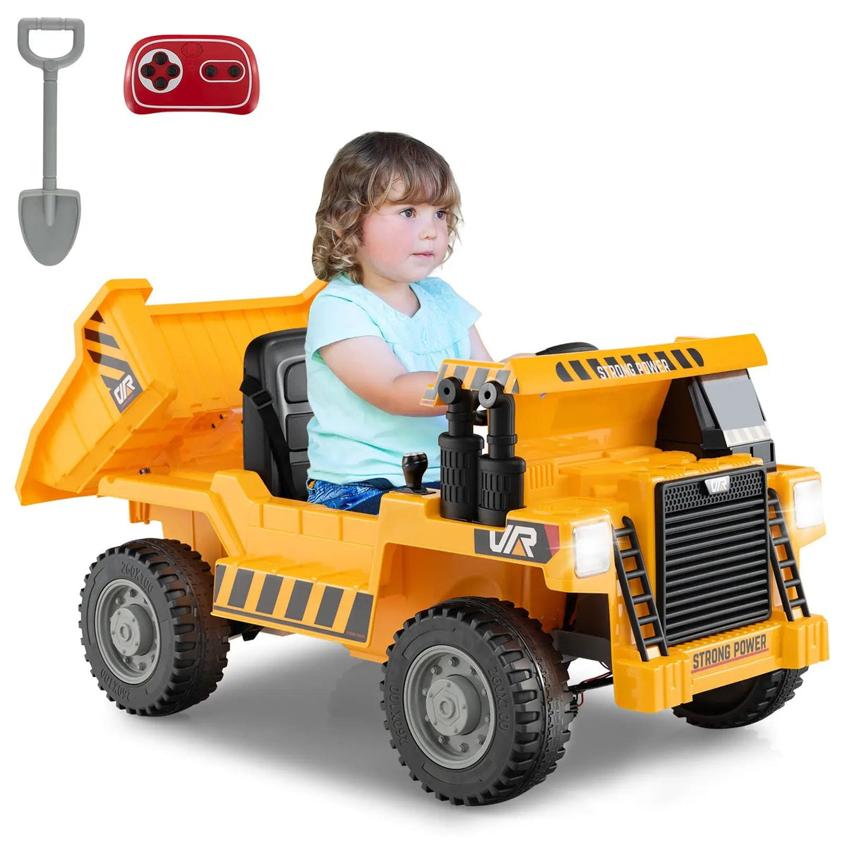 Kids Ride on Dump Truck 12V Ride on Car with Electric Dump Bed by DirectDeals