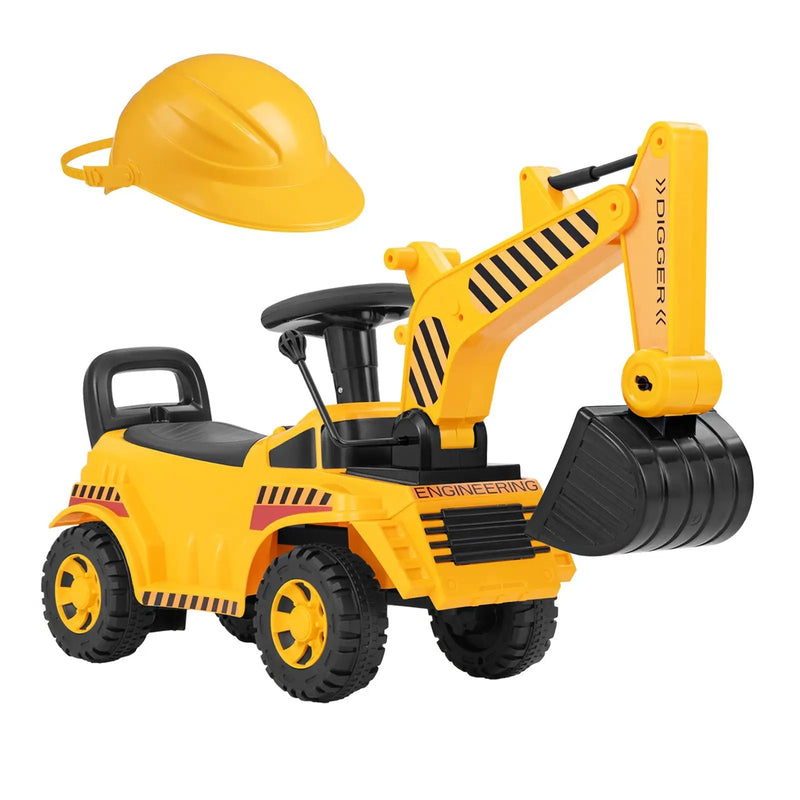 Kids Ride on Excavator with Adjustable Shovel-Yellow by DirectDeals
