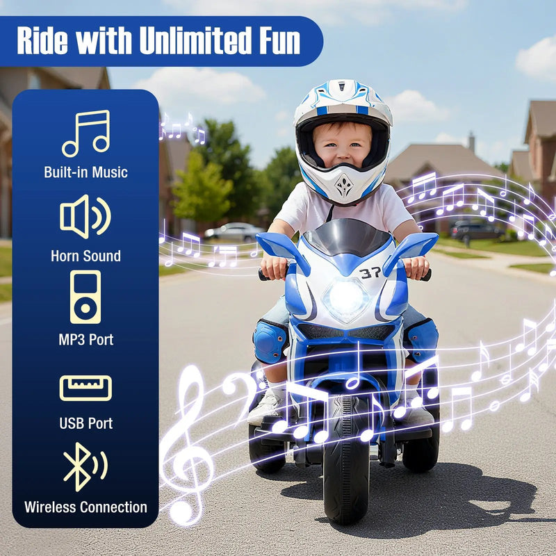 Kids Ride on Motorcycle 6V Battery Powered Mini Electric Motorbike with LED Lights by DirectDeals