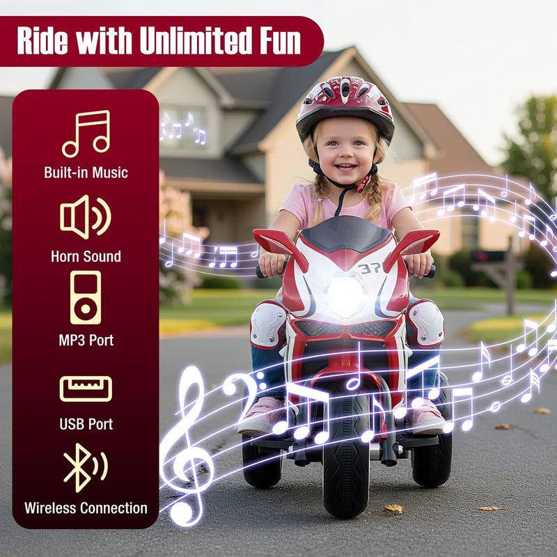 Kids Ride on Motorcycle 6V Battery Powered Mini Electric Motorbike with LED Lights by DirectDeals