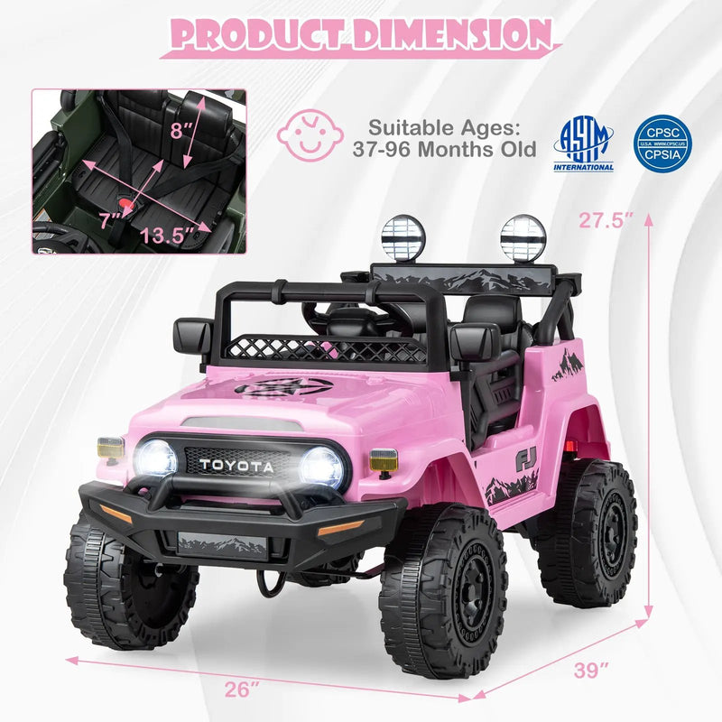 12V 7Ah Licensed Toyota FJ Cruiser Electric Car with Remote Control-Pink by DirectDeals