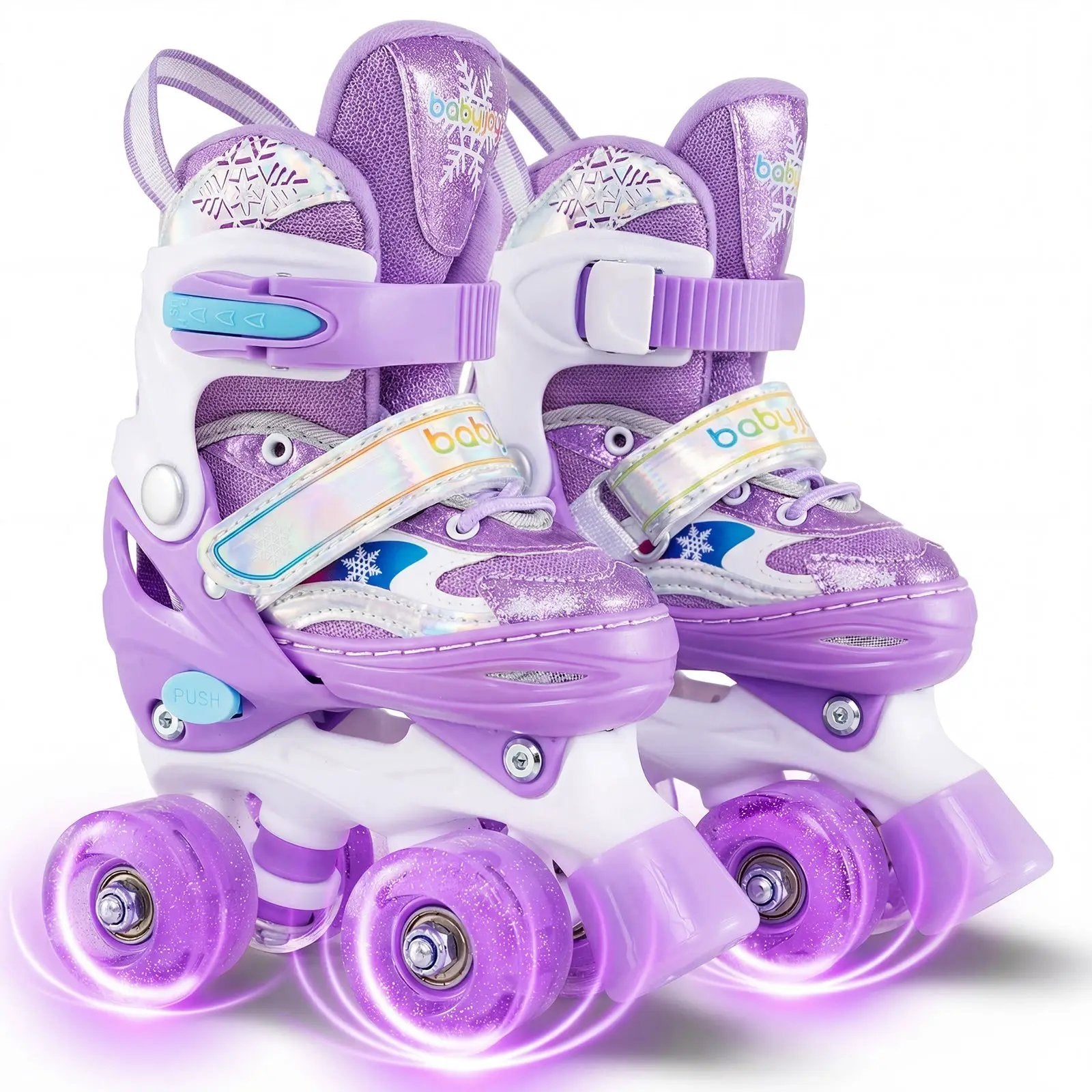 Kids Roller Skates 4 Sizes Adjustable with Light-up Wheels for Toddler Aged 3-4 (XS) by DirectDeals