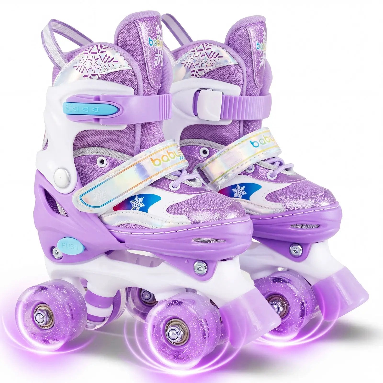 Kids Roller Skates 4 Sizes Adjustable with Light-up Wheels for Toddler Aged 5-7 (S) by DirectDeals