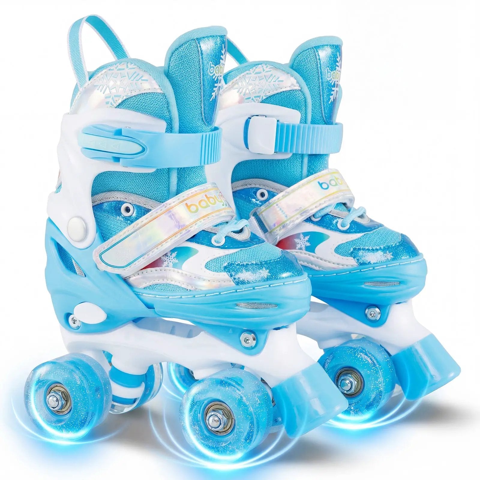 Kids Roller Skates 4 Sizes Adjustable with Light-up Wheels for Toddler Aged 5-7 (S) by DirectDeals