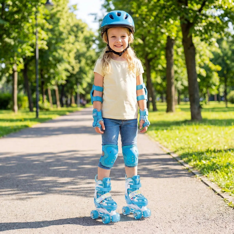 Kids Roller Skates 4 Sizes Adjustable with Light-up Wheels for Toddler Aged 5-7 (S) by DirectDeals