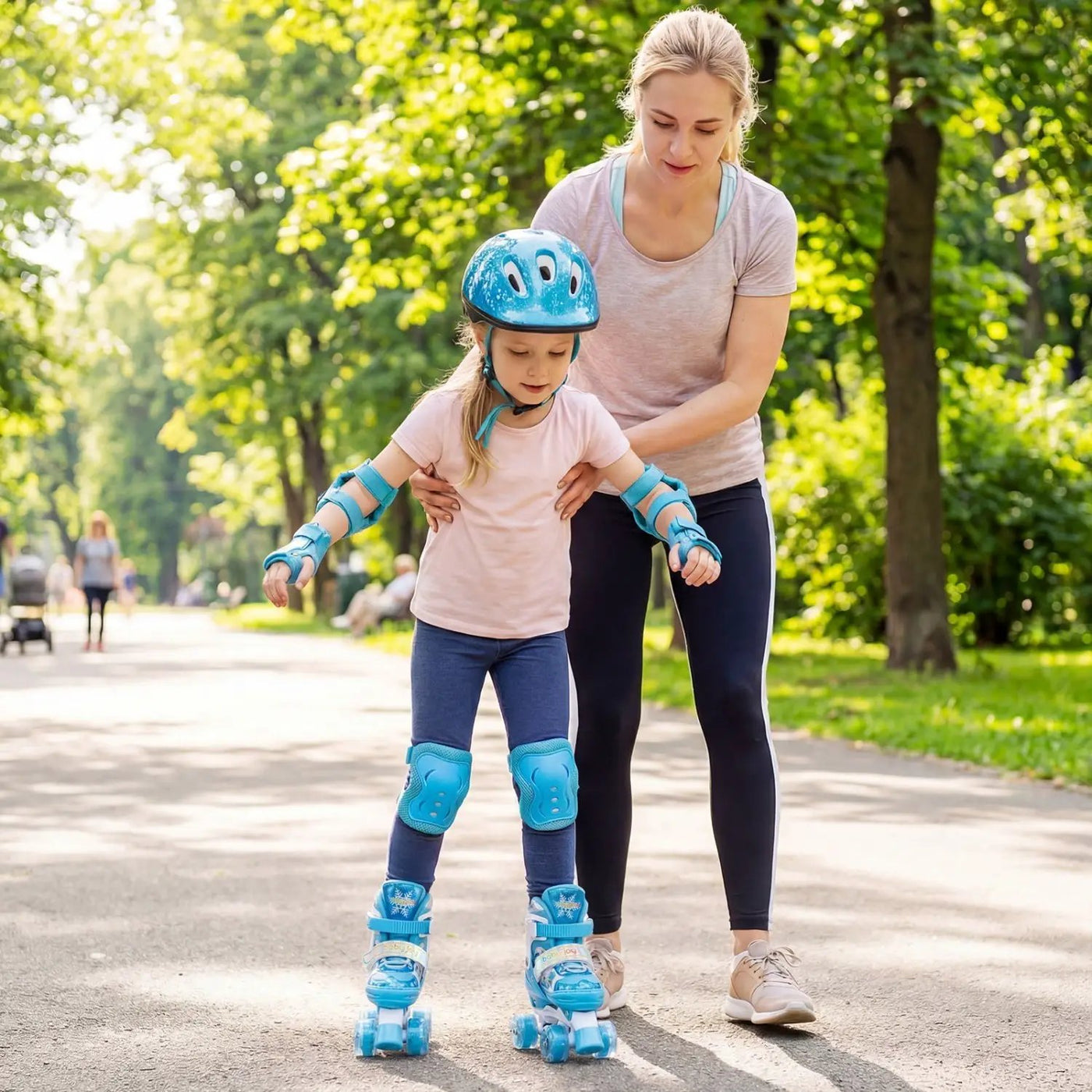 Kids Roller Skates 4 Sizes Adjustable with Light-up Wheels for Toddler Aged 5-7 (S) by DirectDeals