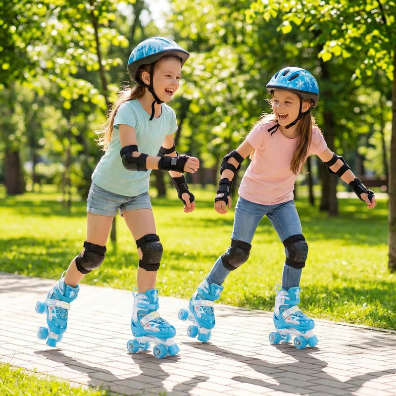 Kids Roller Skates for Girls Boys with Light-up Wheels and Safety Protection by DirectDeals