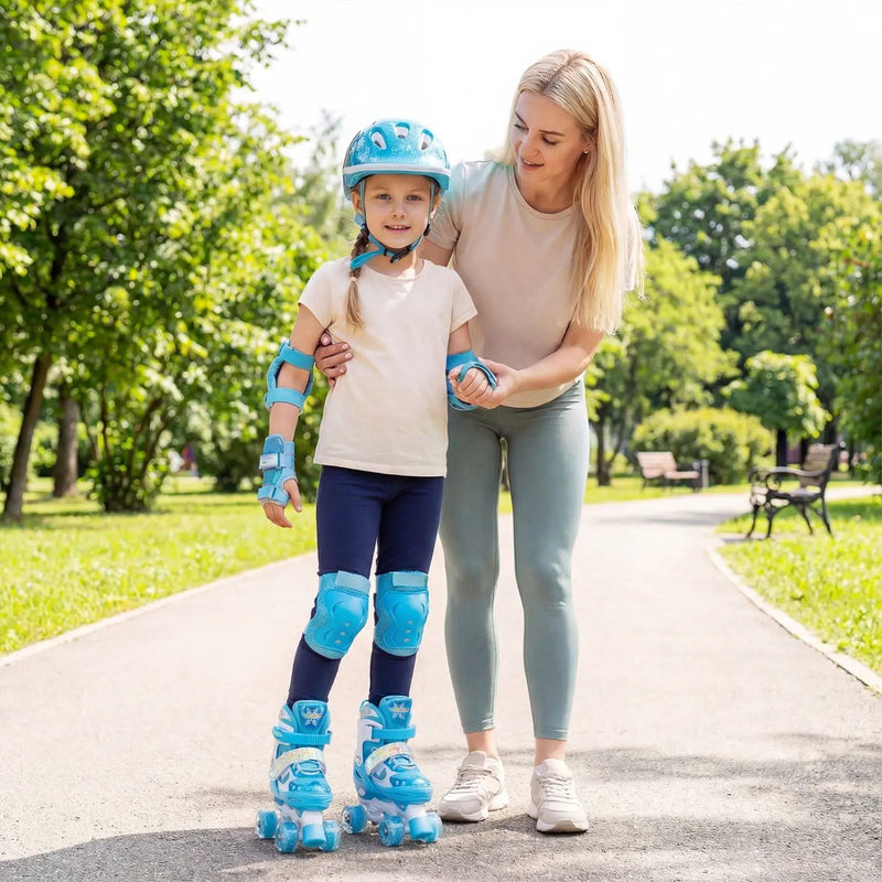 Kids Roller Skates for Girls Boys with Light-up Wheels and Safety Protection by DirectDeals